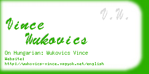 vince wukovics business card